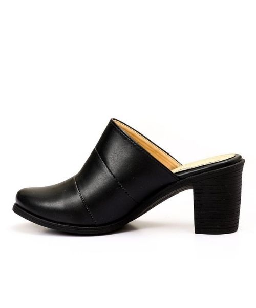 XO Style Faux Leather Heel Sabot For Women - Black