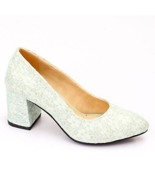 XO Style Faux Leather Heel Shoes For Women - Mint Green