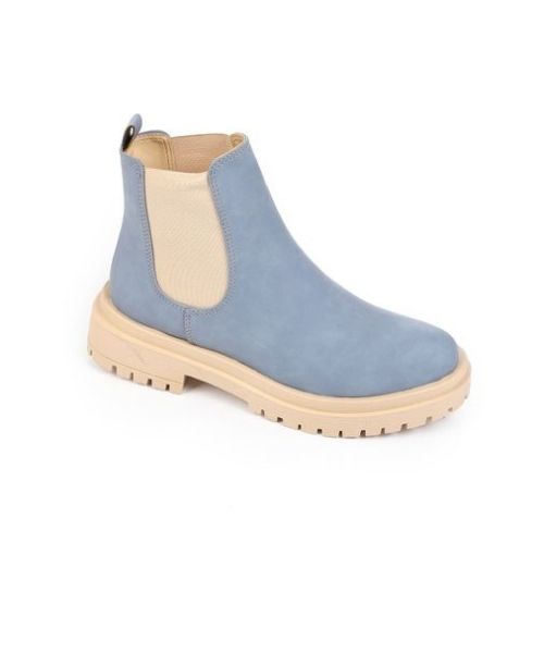 XO Style Solid Half Boot Shamoa For Women - Blue