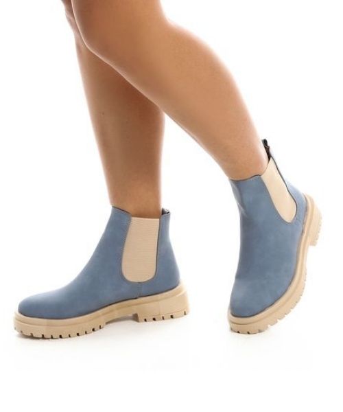 XO Style Solid Half Boot Shamoa For Women - Blue