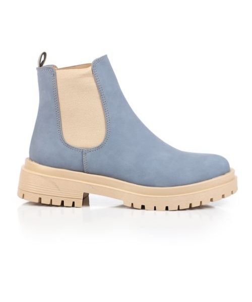 XO Style Solid Half Boot Shamoa For Women - Blue