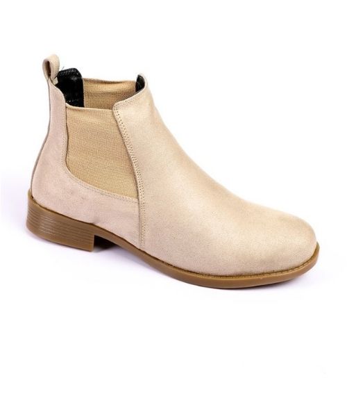 XO Style Solid Half Boot Shamoa For Women - Beige