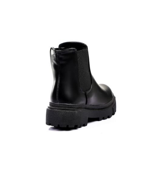 XO Style Solid Half Boot Faux Leather For Women - Black