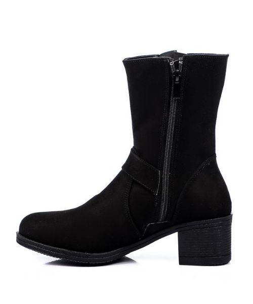 XO Style Solid Half Boot Shamo For Women - Black