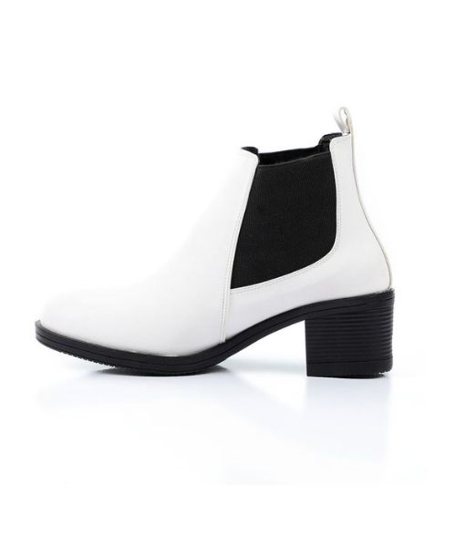 XO Style Solid Half Boot Faux Leather For Women - White