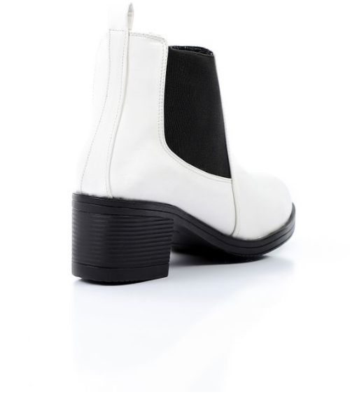 XO Style Solid Half Boot Faux Leather For Women - White