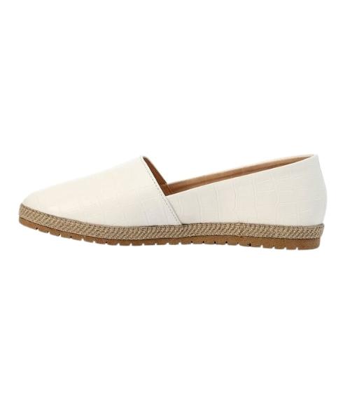 XO Style Patterned Flat Casual Shoes Faux Leather For Women - White