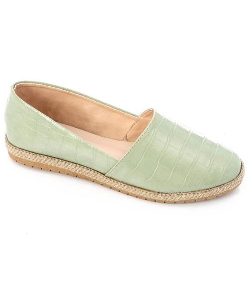 XO Style Patterned Flat Casual Shoes Faux Leather For Women - Mint Green