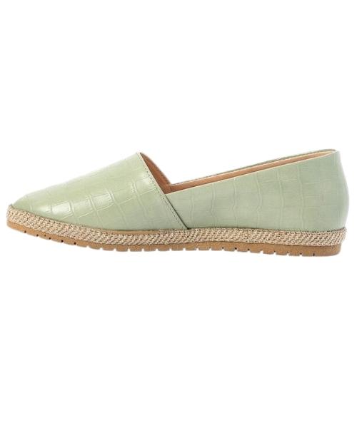 XO Style Patterned Flat Casual Shoes Faux Leather For Women - Mint Green