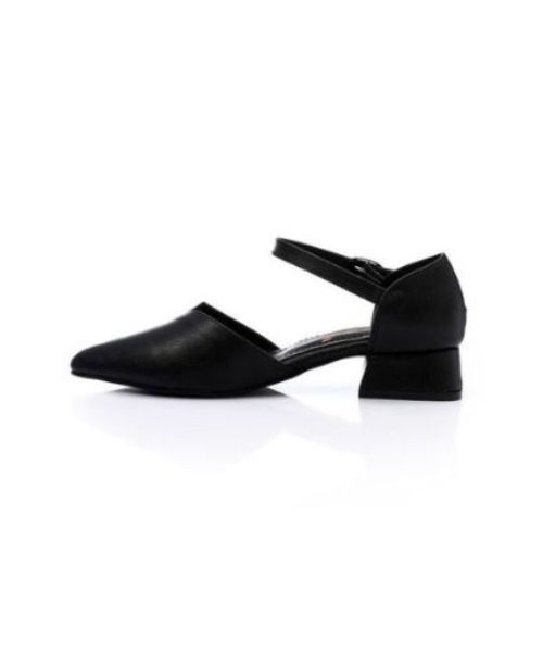 XO Style Faux Leather Heel Shoes  For Women - Black