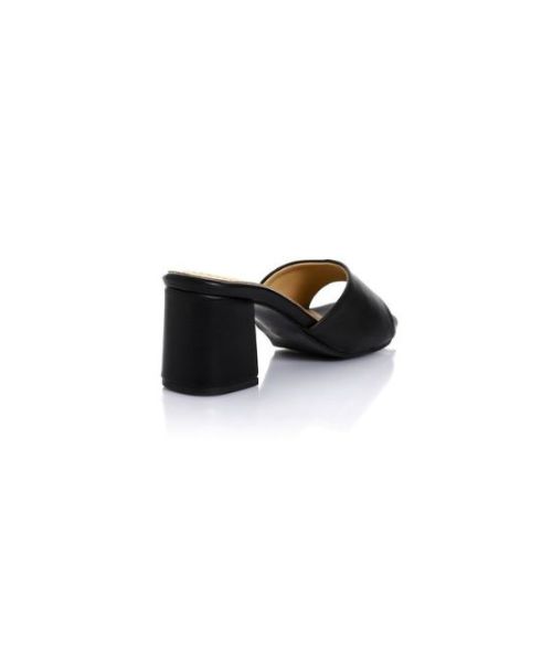 XO Style Faux Leather Slides Slipper For Women - Black