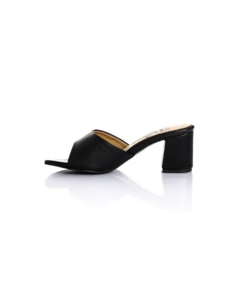 XO Style Faux Leather Slides Slipper For Women - Black