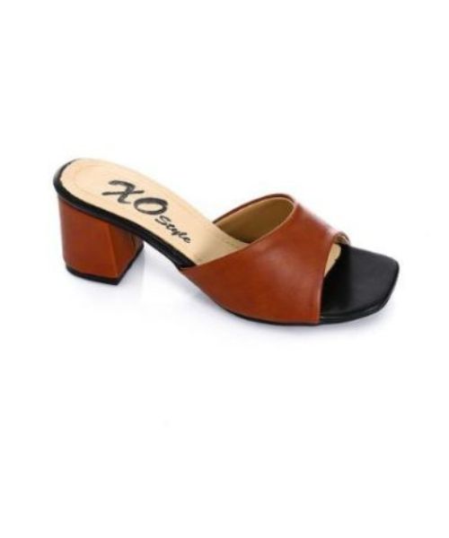 XO Style Faux Leather Slides Slipper For Women - Havana