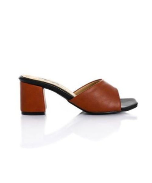 XO Style Faux Leather Slides Slipper For Women - Havana