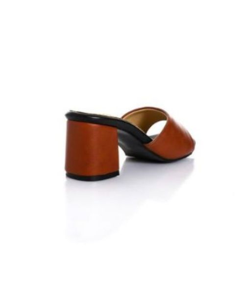 XO Style Faux Leather Slides Slipper For Women - Havana