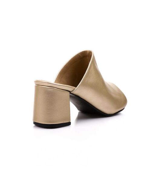 XO Style Faux Leather Heel Sandal For Women - Gold