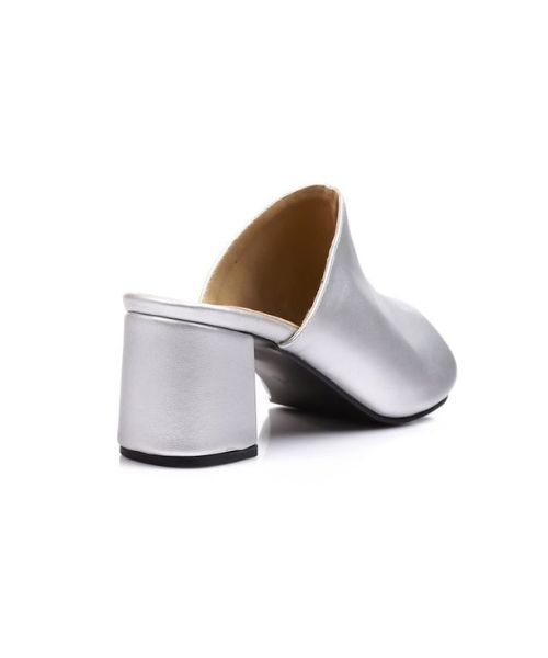 XO Style Faux Leather Heel Sandal For Women - Silver