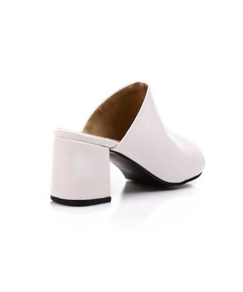 XO Style Faux Leather Heel Sandal For Women - White