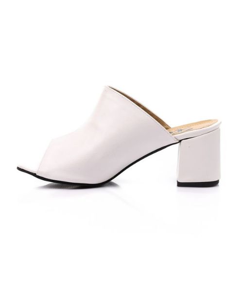 XO Style Faux Leather Heel Sandal For Women - White