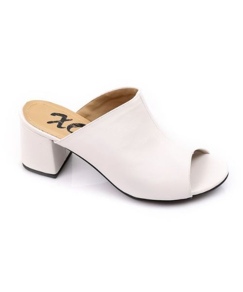 XO Style Faux Leather Heel Sandal For Women - White