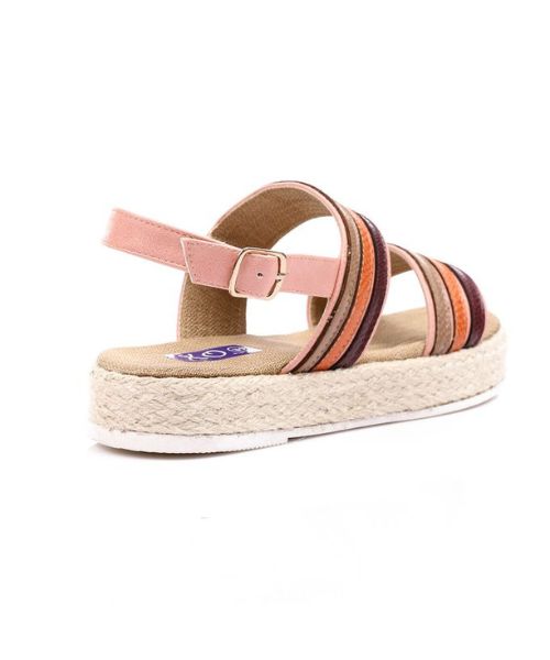 XO Style Faux Leather Flat Sandal For Women - Rose