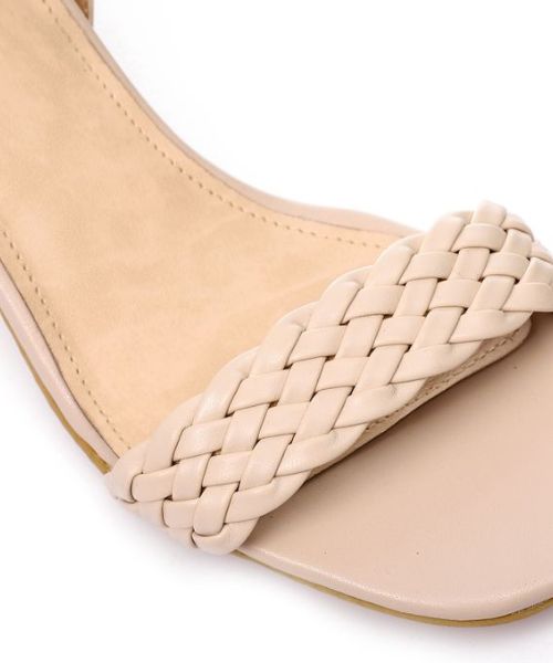 XO Style Faux Leather Heel Sandal For Women - Beige