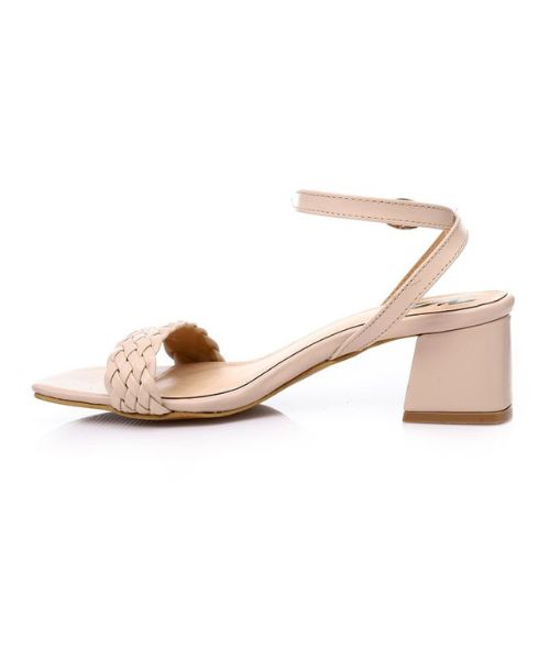 XO Style Faux Leather Heel Sandal For Women - Beige