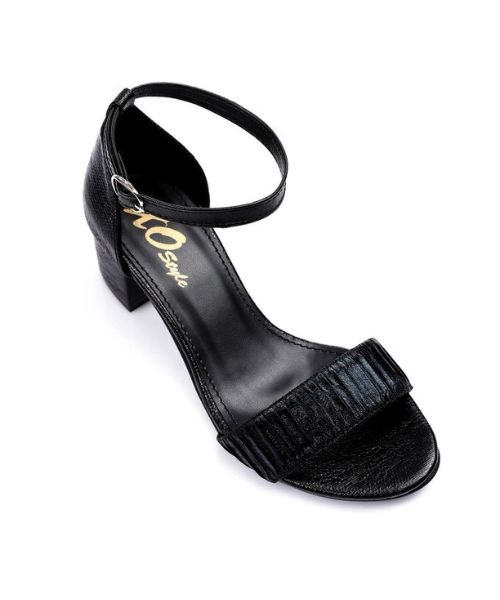 XO Style Faux Leather Heel Sandal For Women - Black