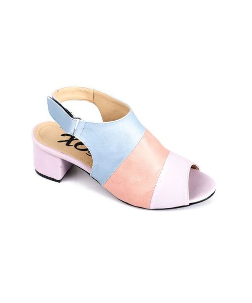 XO Style Faux Leather Heel Sandal For Women - Light Blue