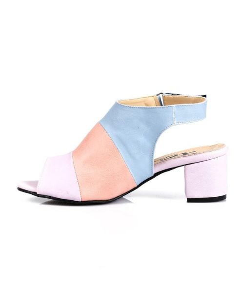 XO Style Faux Leather Heel Sandal For Women - Light Blue