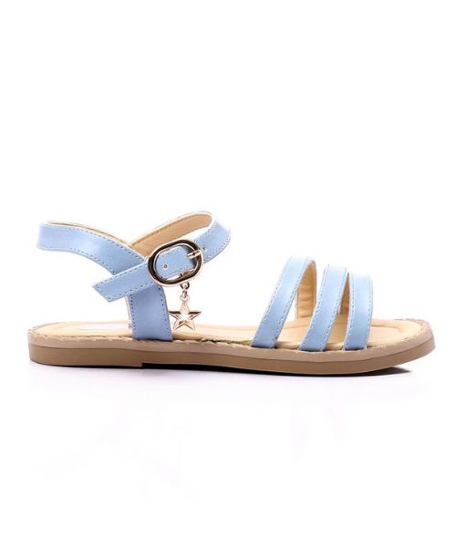 XO Style Faux Leather Flat Sandal For Girls - Light Blue