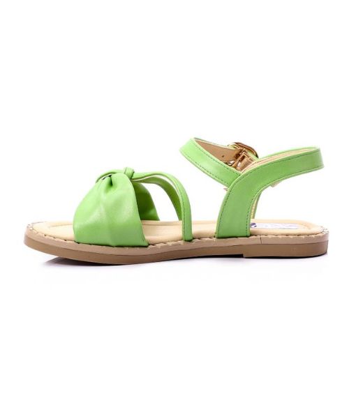 XO Style Faux Leather Flat Sandal For Girls - Green