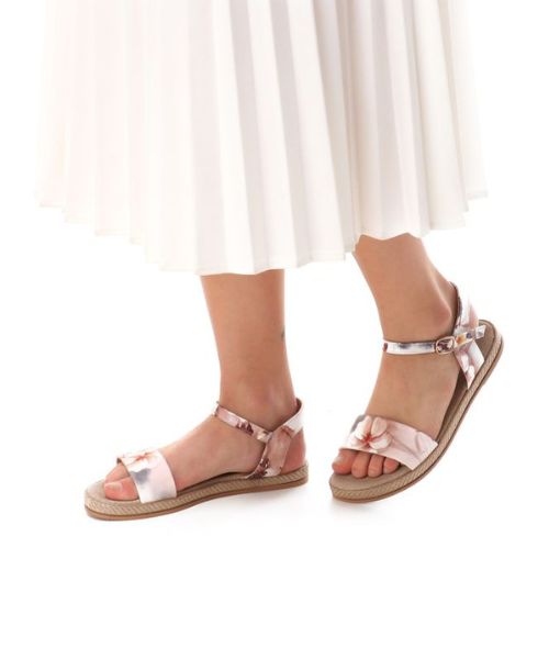 XO Style Faux Leather Flat Sandal For Women - Rose