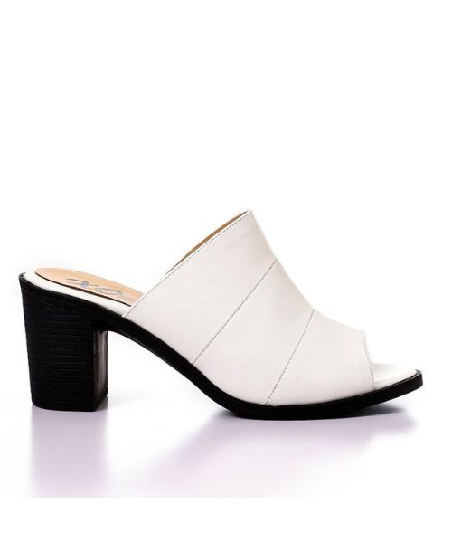 XO Style Faux Leather Heel Sandal For Women - White