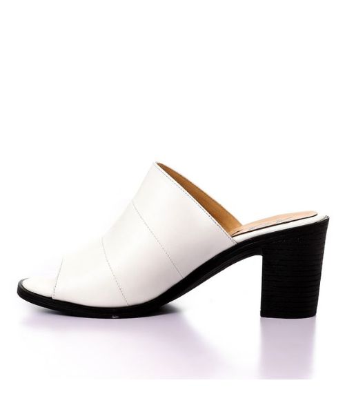 XO Style Faux Leather Heel Sandal For Women - White