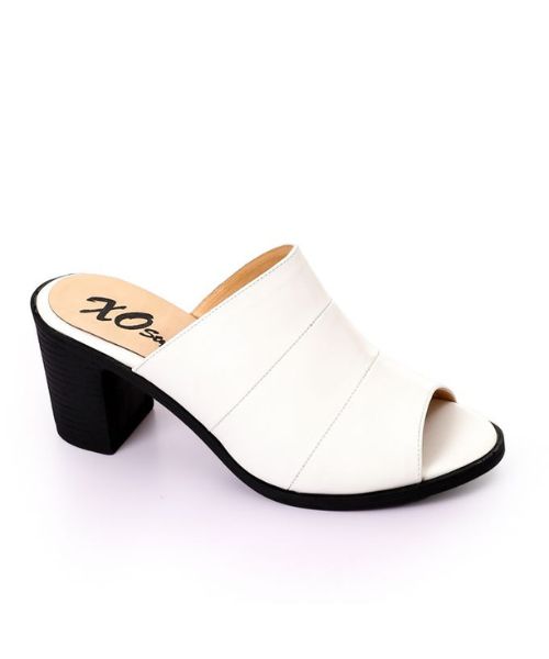 XO Style Faux Leather Heel Sandal For Women - White