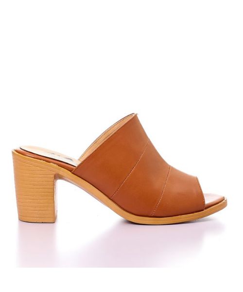 XO Style Faux Leather Heel Sandal For Women - Havana