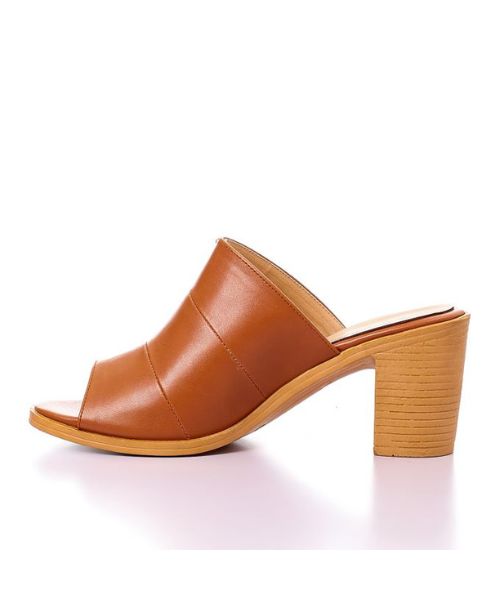 XO Style Faux Leather Heel Sandal For Women - Havana