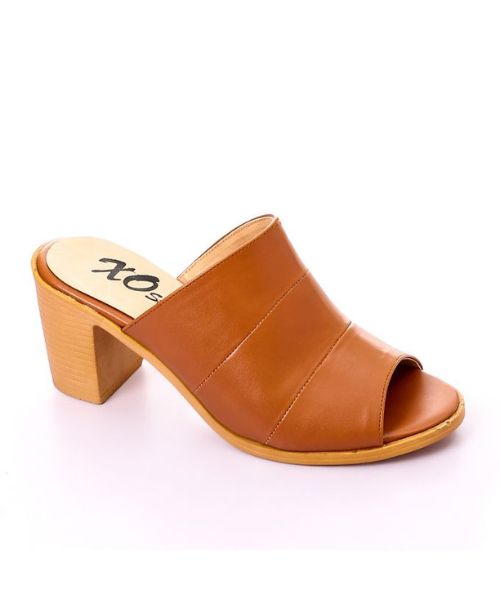 XO Style Faux Leather Heel Sandal For Women - Havana