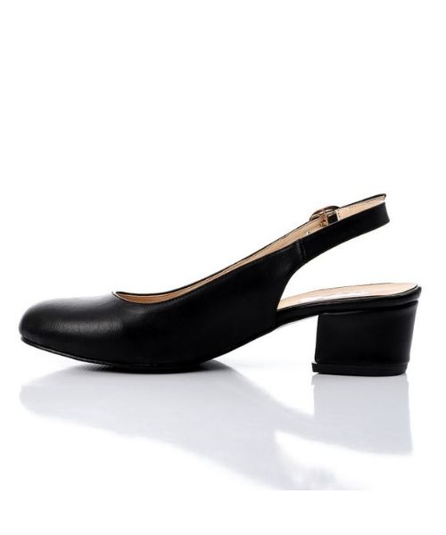 XO Style Faux Leather Heel Shoes For Women - Black