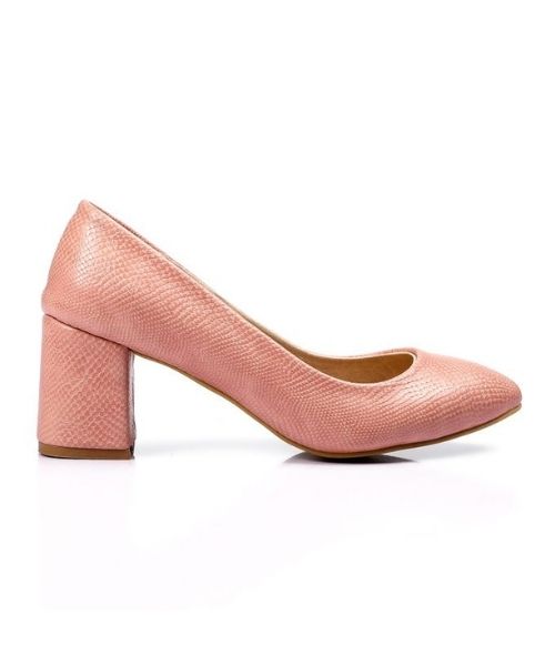 XO Style Faux Leather Heel Shoes For Women - Rose