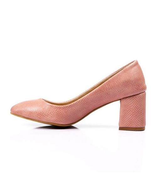 XO Style Faux Leather Heel Shoes For Women - Rose