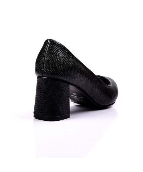 XO Style Faux Leather Heel Shoes For Women - Black