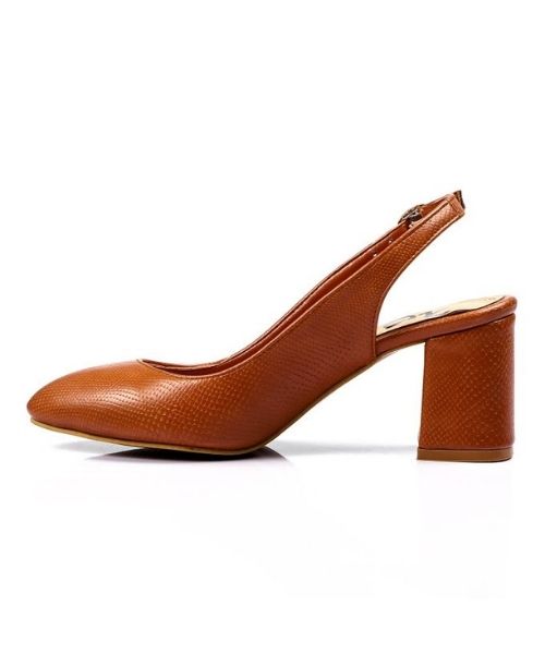 XO Style Faux Leather Heel Shoes For Women - Havana