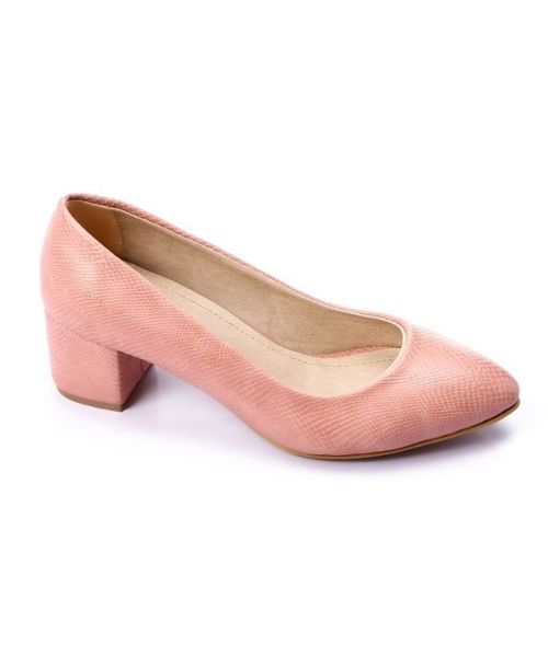 XO Style Faux Leather Heel Shoes For Women - Rose