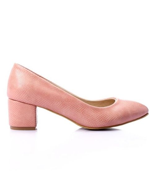 XO Style Faux Leather Heel Shoes For Women - Rose