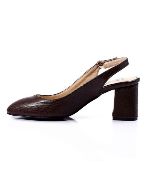 XO Style Faux Leather Heel Shoes For Women - Brown