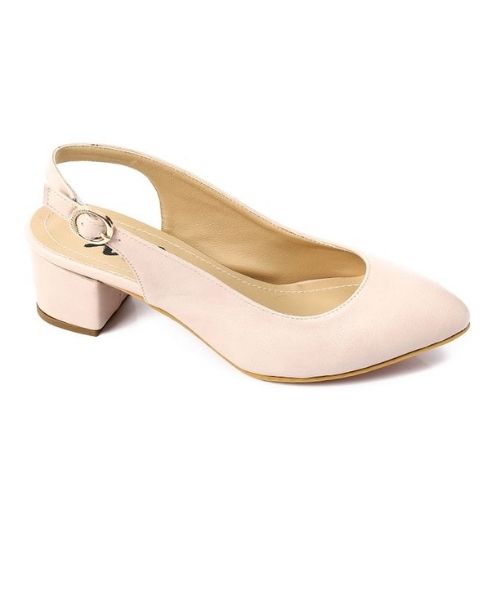 XO Style Faux Leather Heel Shoes For Women - Beige