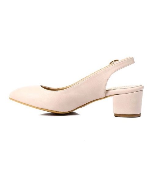 XO Style Faux Leather Heel Shoes For Women - Beige