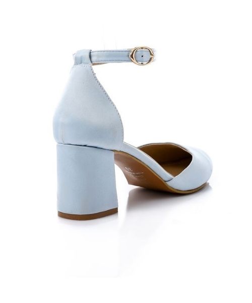 XO Style Faux Leather Heel Shoes For Women - Light Blue